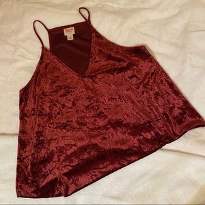 Burgundy Velvet Tank